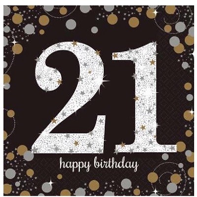 SERVIETTER TIL 21-ÅRSDAG