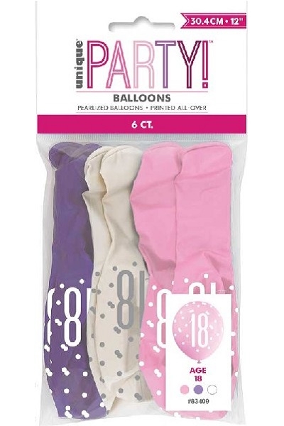ROSA MIX BALLONGER TIL 18-ÅRSDAG