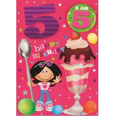 BURSDAGSKORT JENTE 5 ÅR