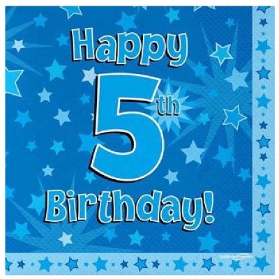 BLÅ SERVIETTER 5 ÅR