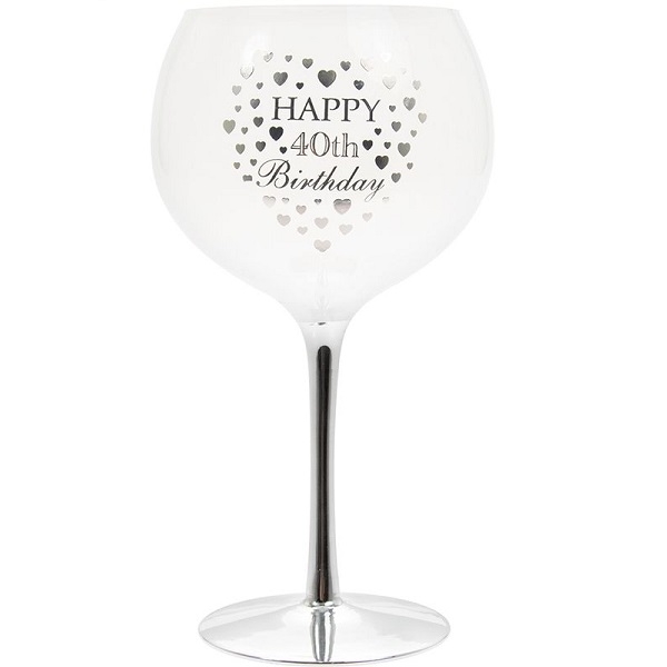 GIN GLASS BURSDAGSGAVE DAME 40 ÅR