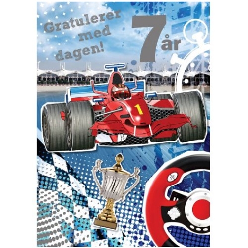 BURSDAGSKORT 7 ÅR - RACERBIL