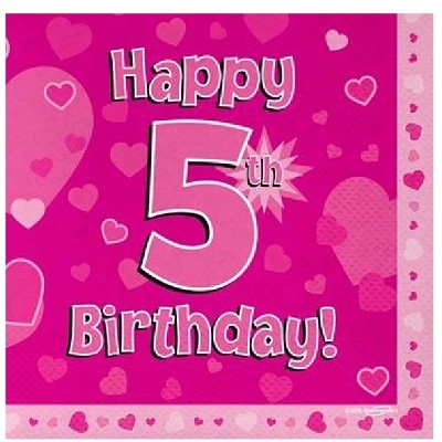 ROSA SERVIETTER 5 ÅR