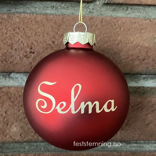RØD JULEKULE MED EGET NAVN (rød matt)