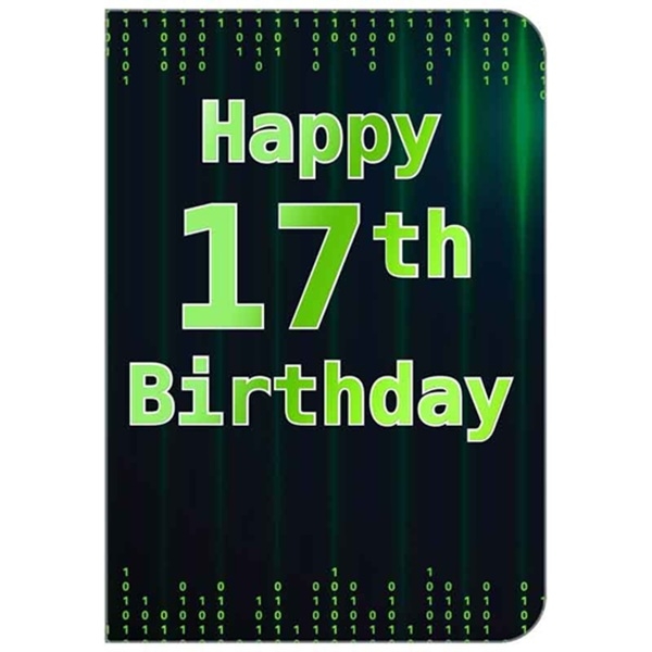BURSDAGSKORT 17 ÅR - BINÆRE TALL