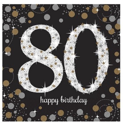 SERVIETTER TIL 80-ÅRSDAG