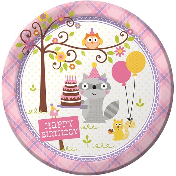 PAPPTALLERKENER TIL BARNEBURSDAG MED SKOGSDYR MOTIV