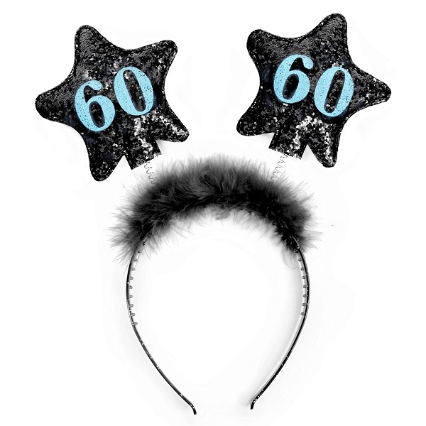 STJERNE HÅRBØYLE 60 ÅR - turkis tekst