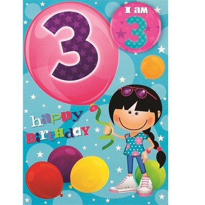 BURSDAGSKORT JENTE 3 ÅR