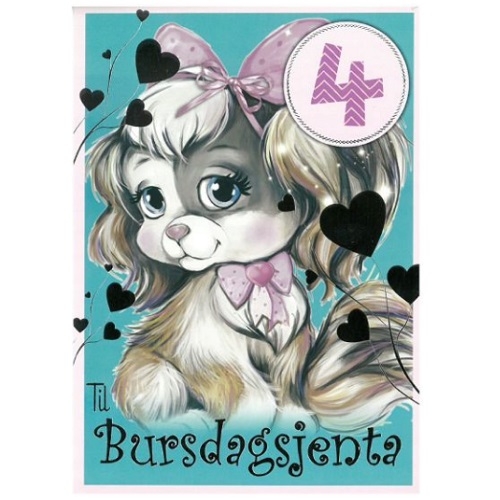 BURSDAGSKORT 4 ÅR - HUND