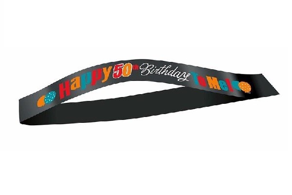 HAPPY 50TH BIRTHDAY SASH BÅND