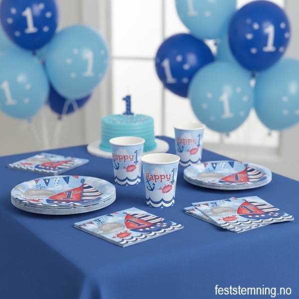 BORDDEKKING TIL 1-ÅRSDAG FOR GUTT (illustrasjonsbilde)