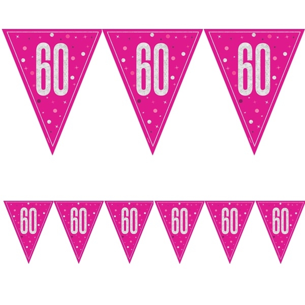 ROSA GIRLANDER FLAGG TIL 60 ÅRS BURSDAG