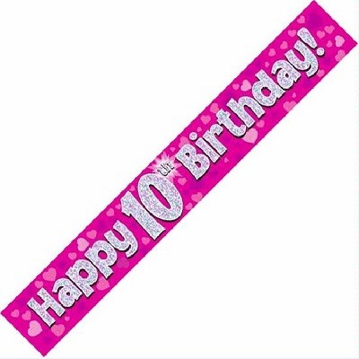 ROSA BANNER 10 ÅR - PYNT TIL 10 ÅRSDAG