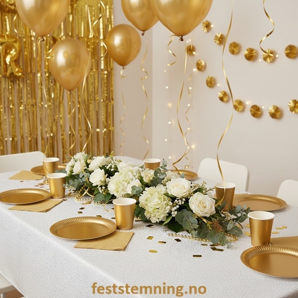 GULLFARGED PYNT OG BORDDEKKING (illustrasjonsbilde)