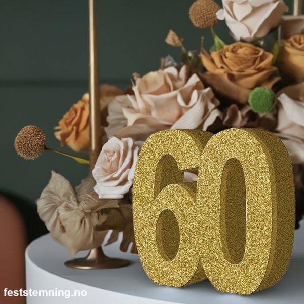 GULLGLITRENDE BORDPYNT 60 ÅR (illustrasjonsbilde)