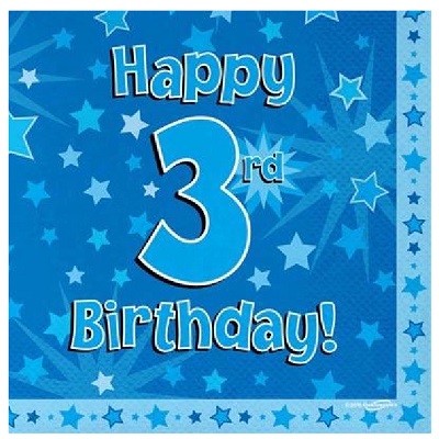 BLÅ SERVIETTER 3 ÅR