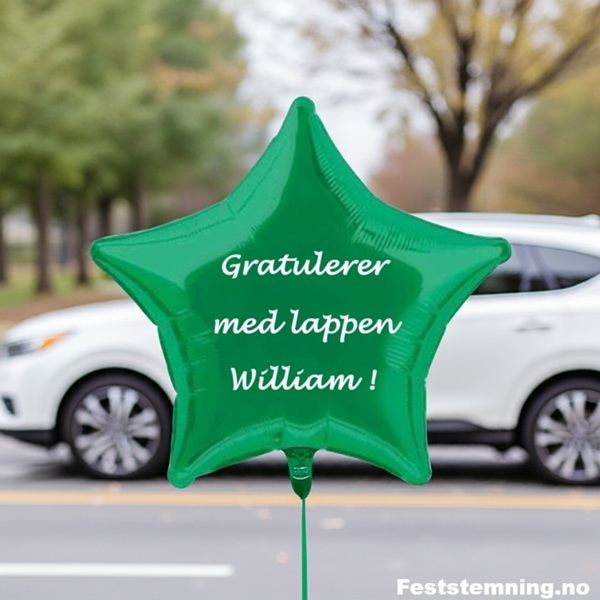 GRATULASJON FØRERKORT - MED EGET NAVN (illustrasjonsbilde)