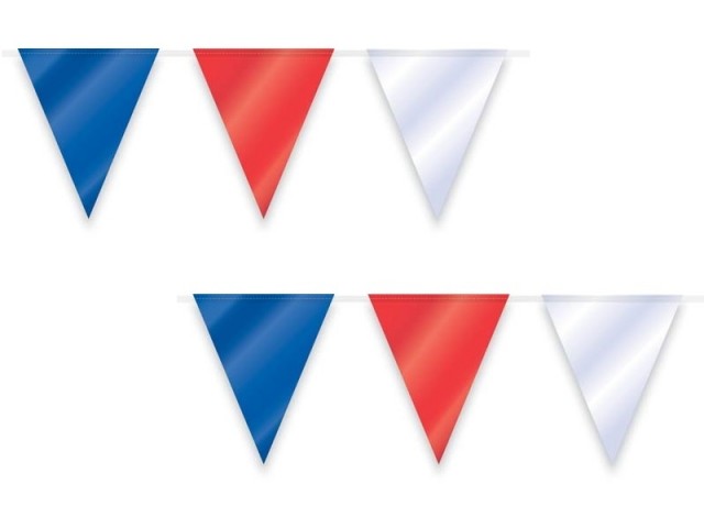 RØDE HVITE OG BLÅ BANNERFLAGG