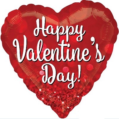 HAPPY VALENTINES DAY HJERTE FOLIEBALLONG
