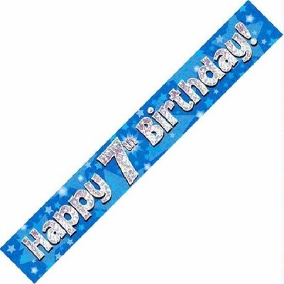 BLÅ BANNER 7 ÅR - PYNT TIL 7 ÅRSDAG