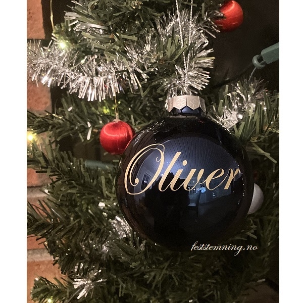 BLÅ JULEKULE MED NAVN (BLÅ BLANK)