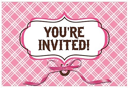 ROSA BURSDAGSINVITASJONER MED FLØYTE