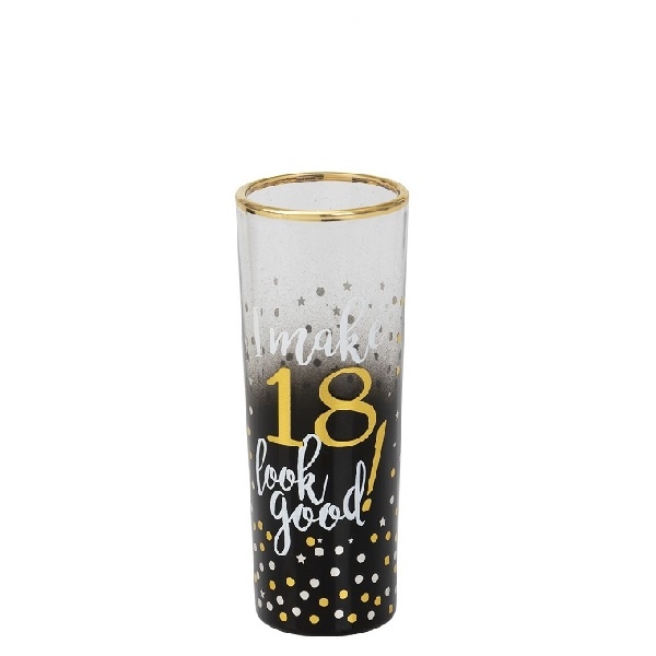 BLACK AND GOLD SHOT GLASS 18 ÅR