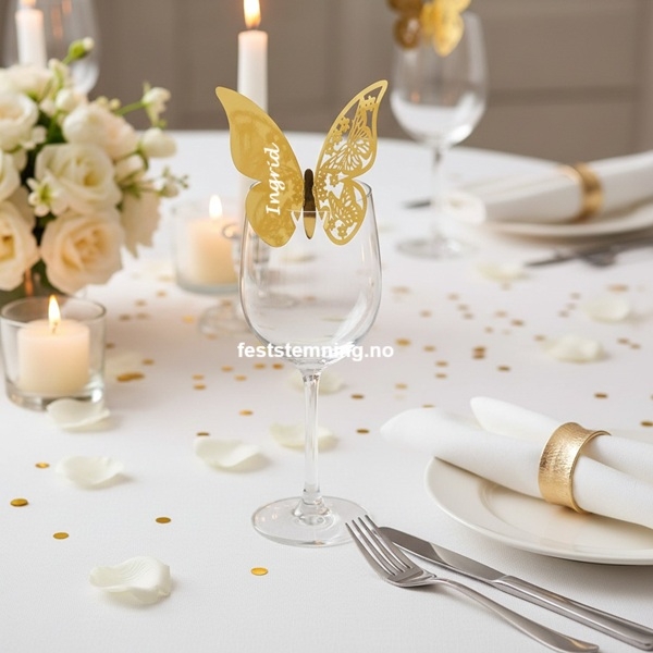 GULLFARGET SOMMERFUGL BORDKORT (illustrasjonsbilde)