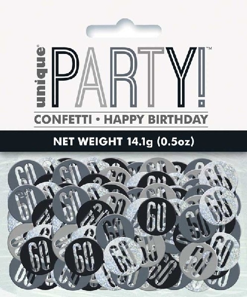 KONFETTI 60 ÅR (black glitz)