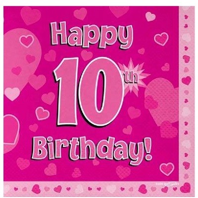 ROSA SERVIETTER 10 ÅR