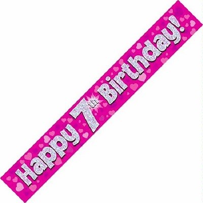 ROSA BANNER 7 ÅR - PYNT TIL 7 ÅRSDAG