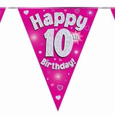 ROSA FLAGGBANNER 10 ÅR