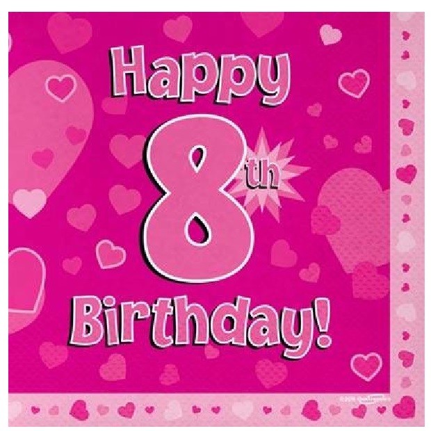 ROSA SERVIETTER 8 ÅR