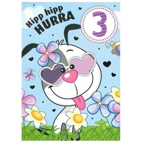 BURSDAGSKORT 3 ÅR - HUND