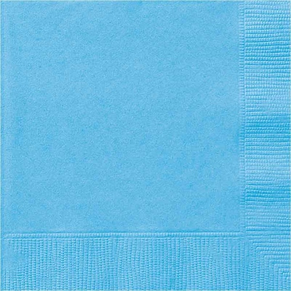 LYSEBLÅ SERVIETTER (50-pk)