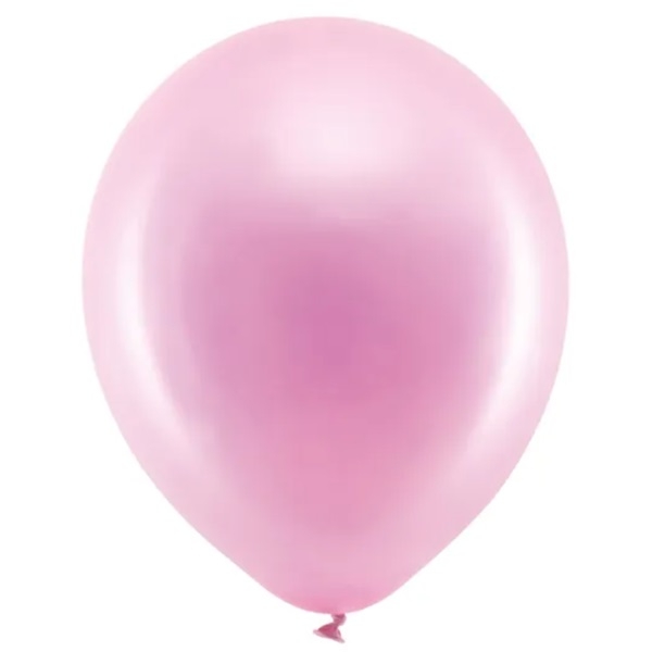 METALLISK ROSA BALLONGER - MELLOMROSA