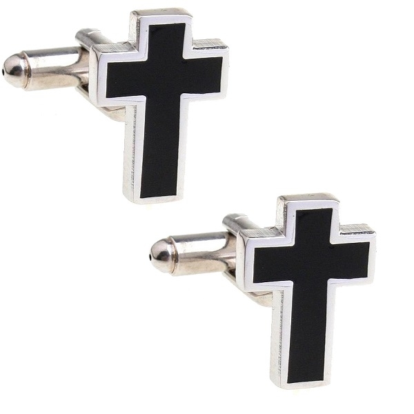 MANSJETTKNAPPER SVART KORS