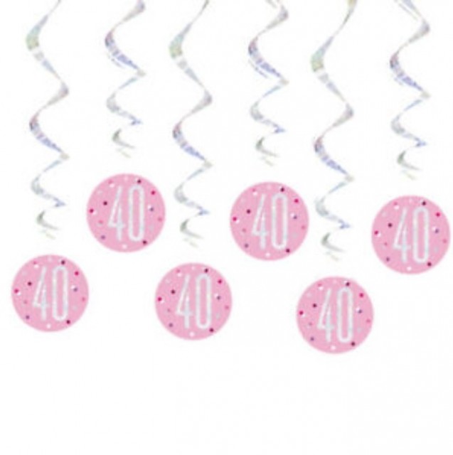 HENGENDE ROSA PYNT TIL 40 ÅRSDAG