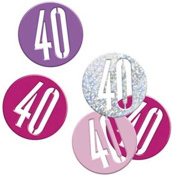 ROSA KONFETTI TIL 40-ÅRSDAG (type 1)