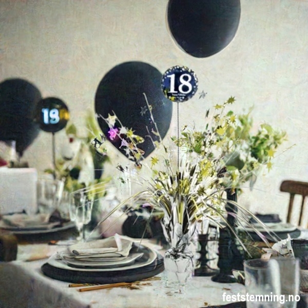 BORDDEKORASJON 18 ÅR (illustrasjonsbilde)