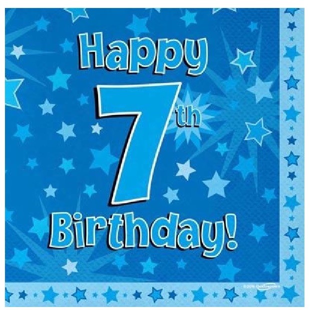 BLÅ SERVIETTER 7 ÅR