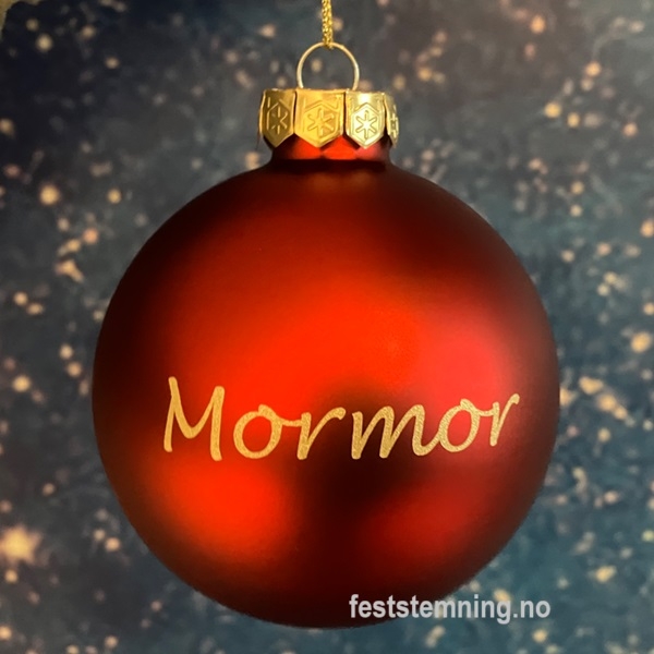 RØD JULEKULE MED TEKST (rød matt)