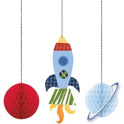 OUTER SPACE HONEYCOMB DECORATION SET