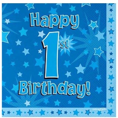 BLÅ SERVIETTER 1 ÅR