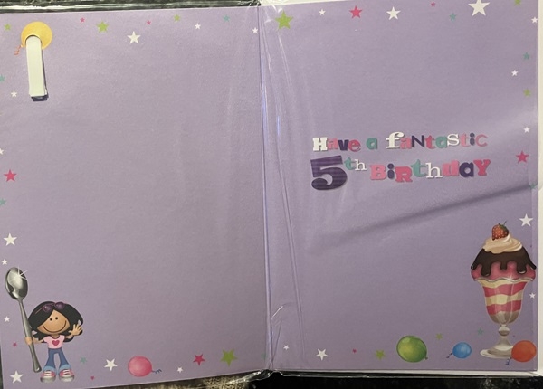 BURSDAGSKORT 5 ÅR - innside