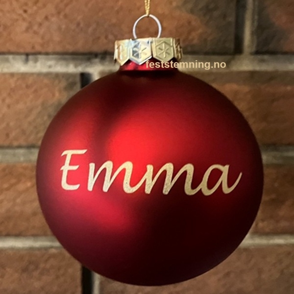 RØD JULEKULE MED NAVN