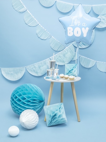 ITS A BOY STJERNEFORMET FOLIEBALLONG - illustrasjonsbilde