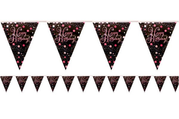 PINK SPARKLING CELEBRATION BANNER FLAGG