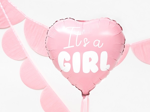 ITS A GIRL HJERTEFORMET FOLIEBALLONG